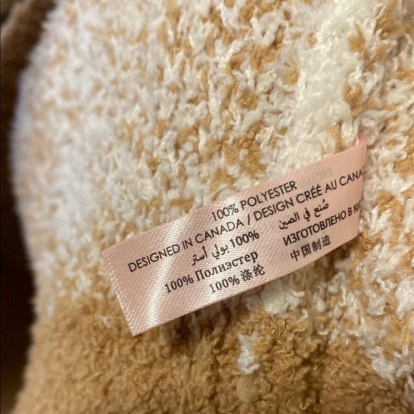 La Vie En Rose Soft Cozy Plaid Tan and White Crew Neck Sweater Stretchy Lounge - Picture 5 of 9